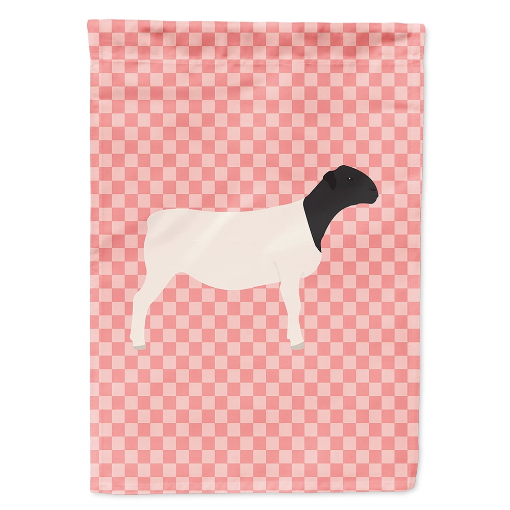 Dorper Sheep Pink Check Flag Canvas House