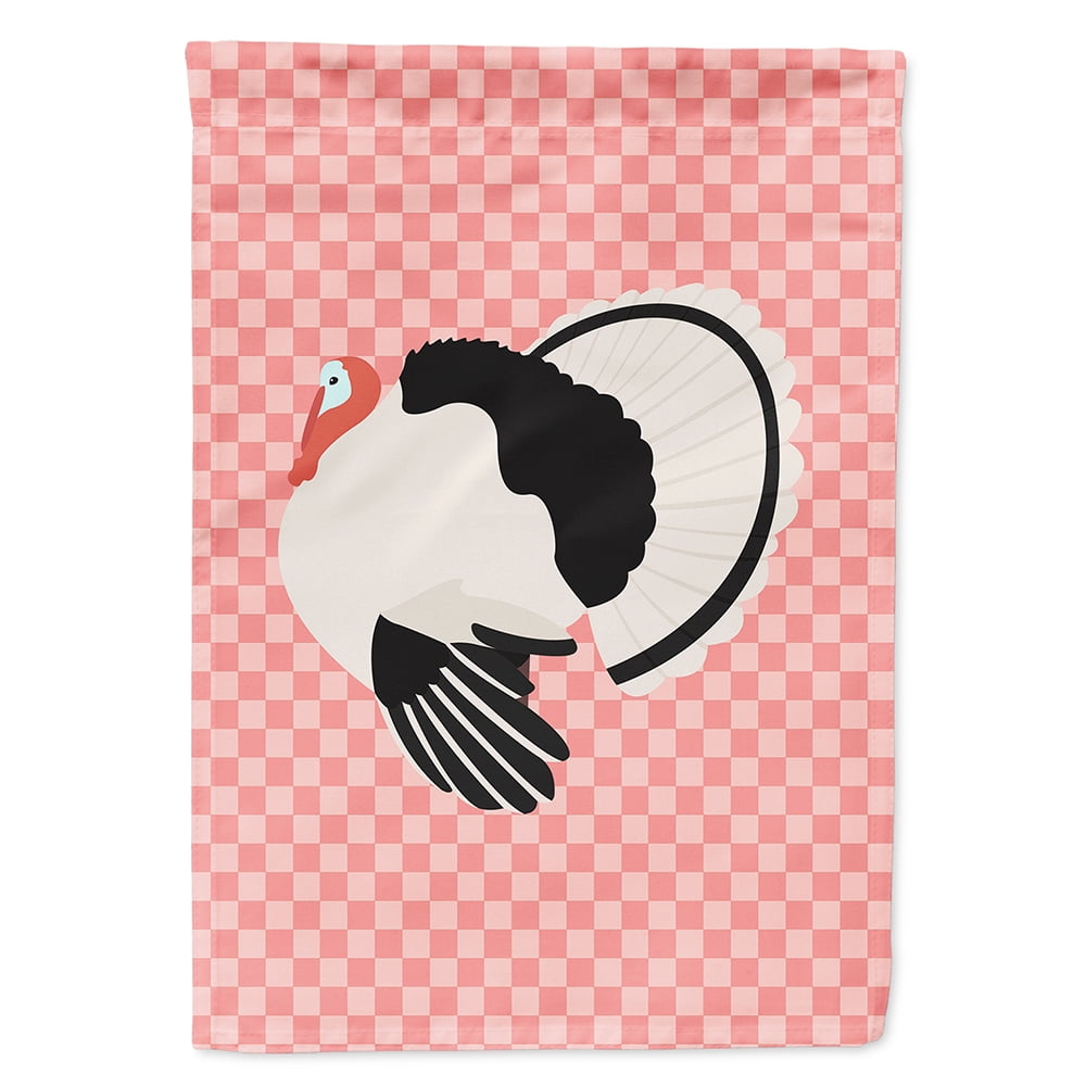 Royal Palm Turkey Pink Check Flag Canvas House