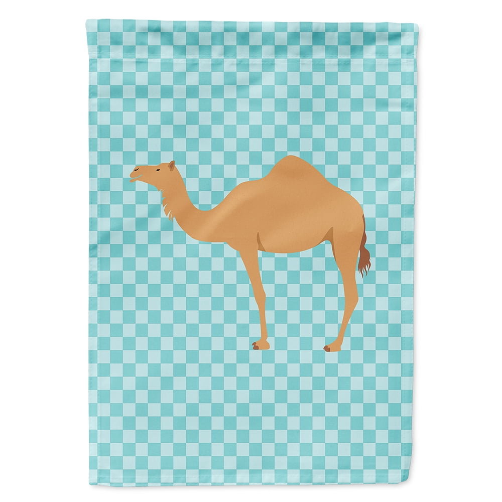 Arabian Camel Dromedary Blue Check Flag Canvas House