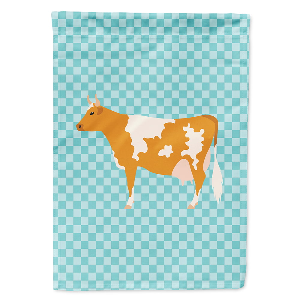 Guernsey Cow Blue Check Flag Canvas House