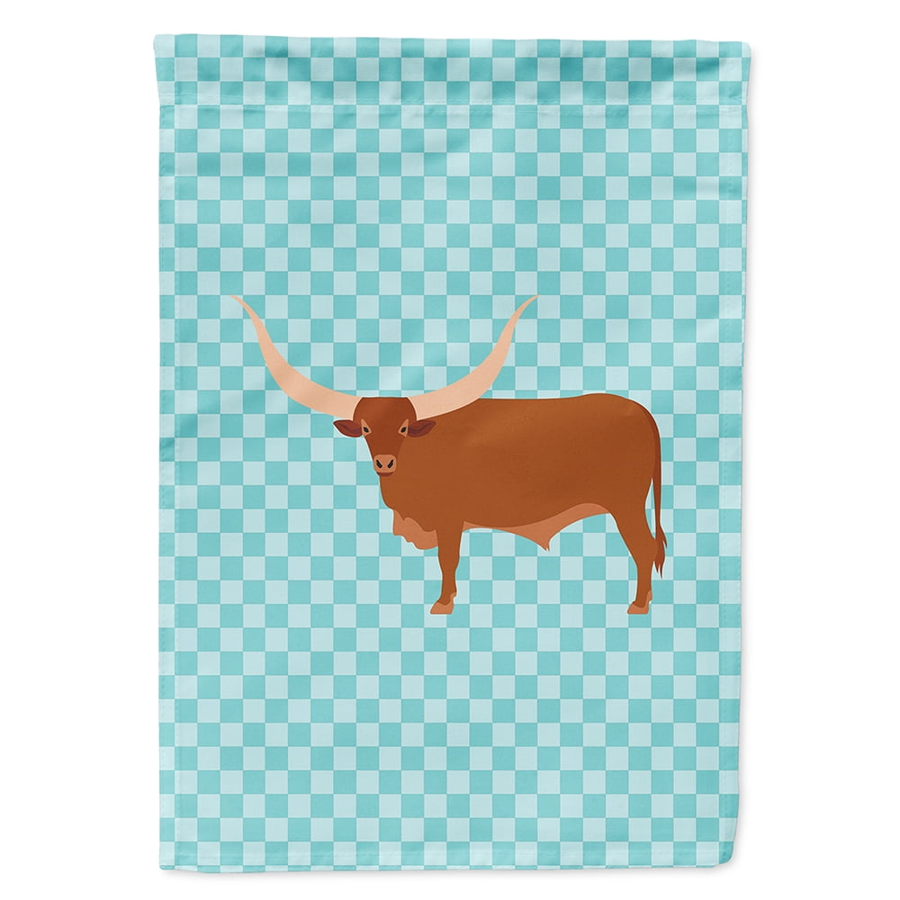 Ankole-Watusu Cow Blue Check Flag Canvas House