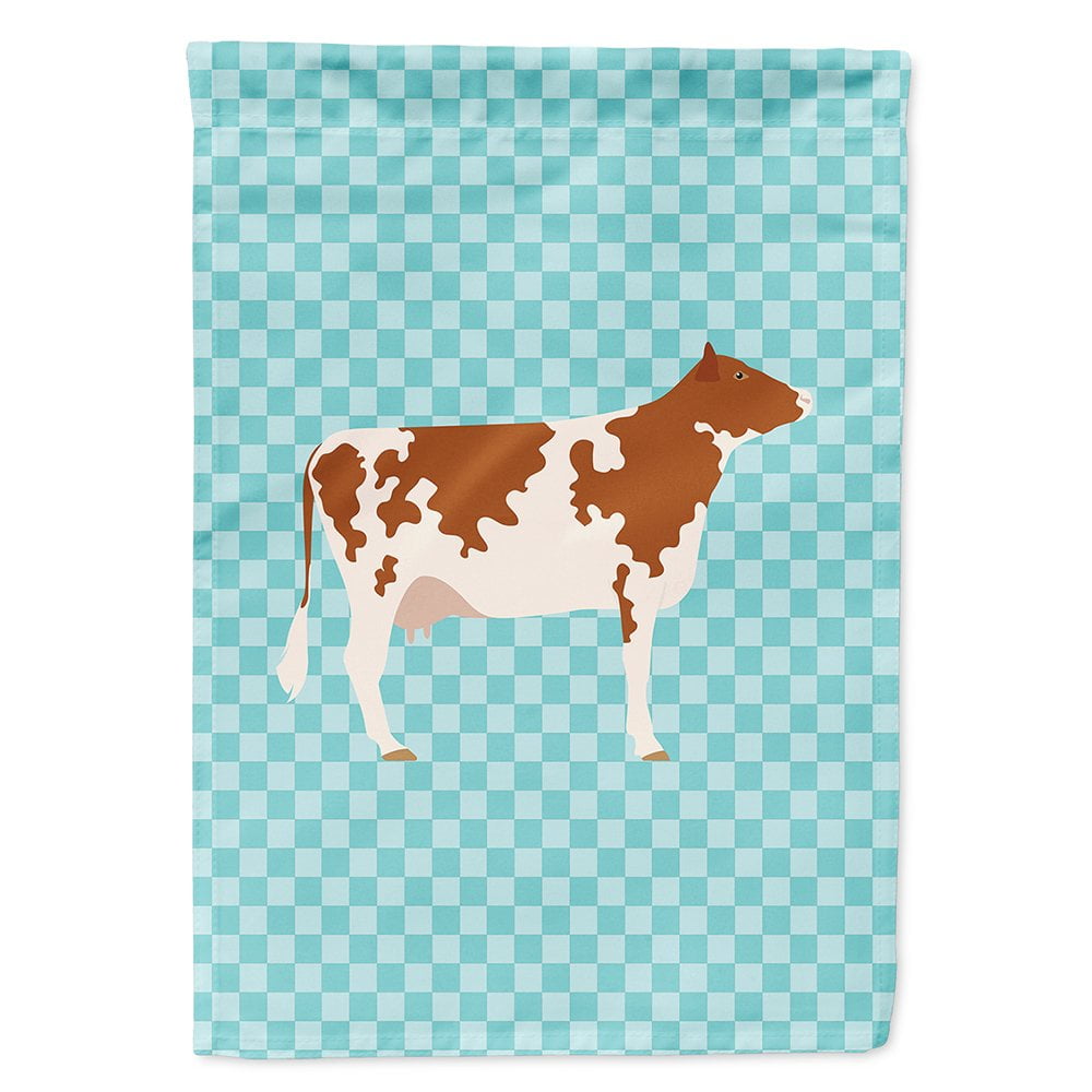 Ayrshire Cow Blue Check Flag Canvas House