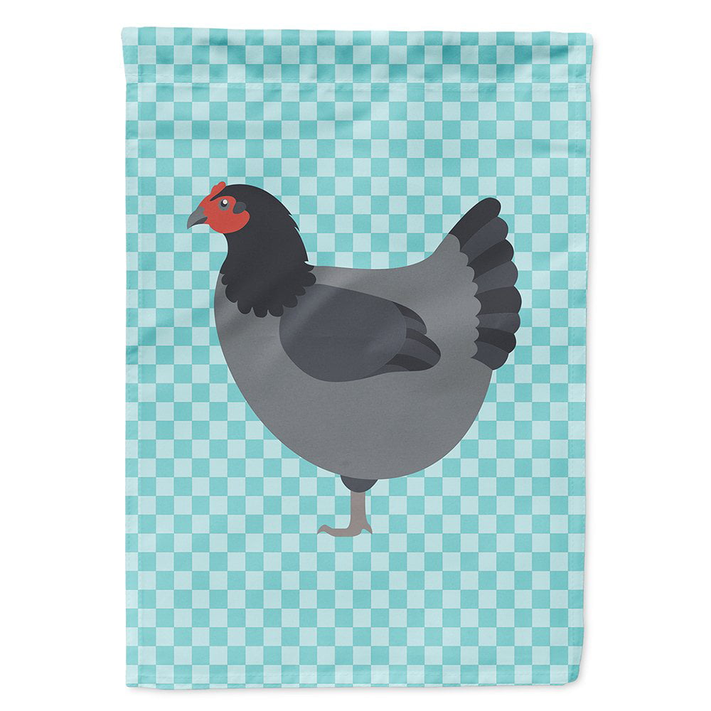 Jersey Giant Chicken Blue Check Flag Canvas House