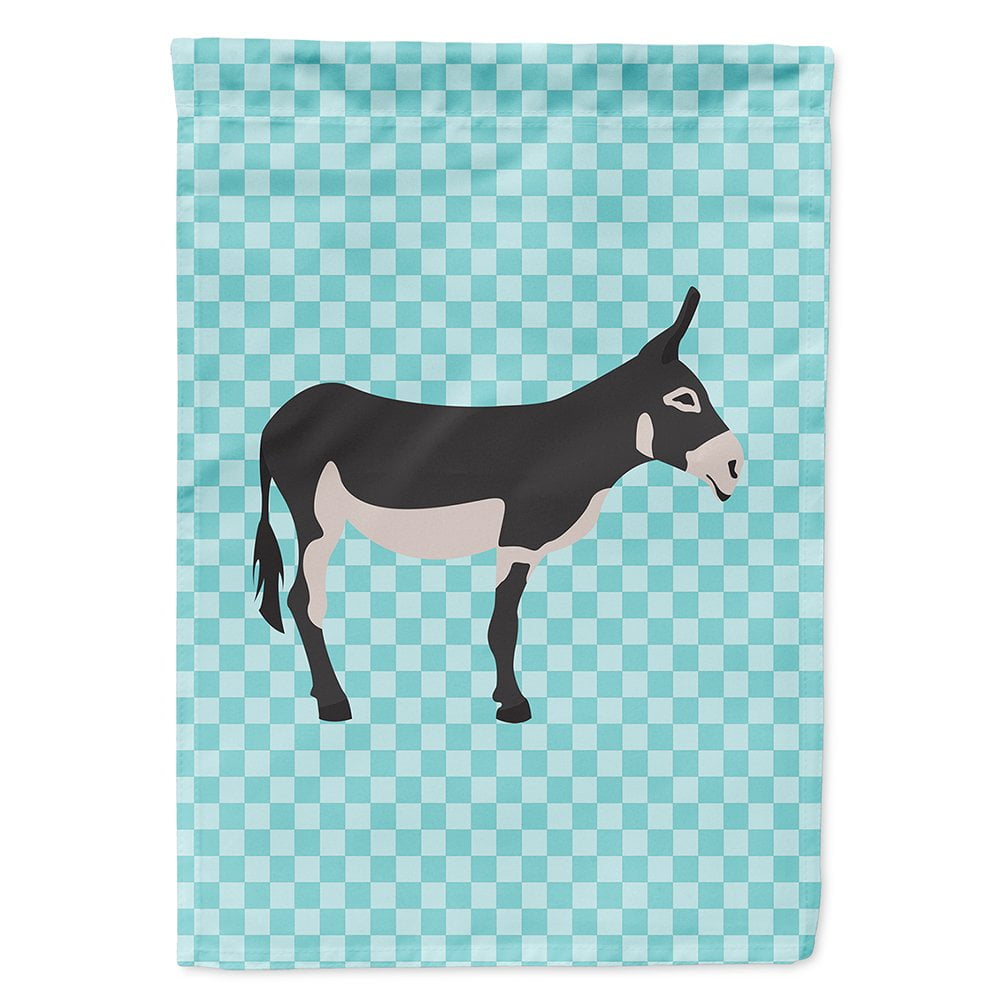 American Mammoth Jack Donkey Blue Check Flag Canvas House