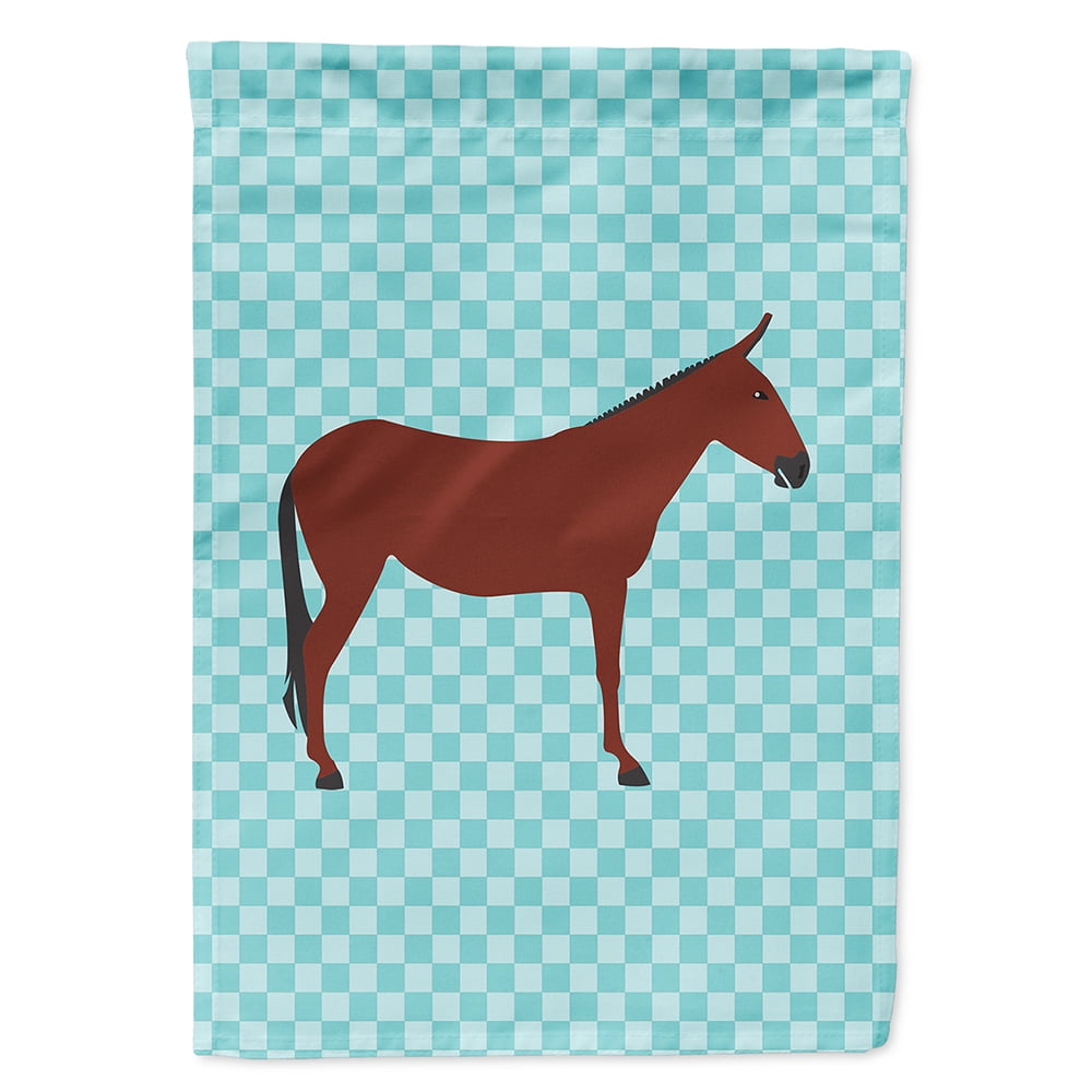 BB8024CHF Hinny Horse Donkey Blue Check Flag Canvas House