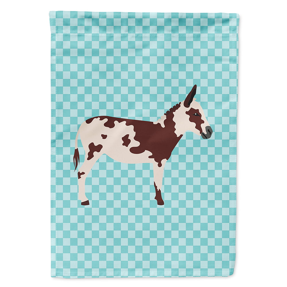 American Spotted Donkey Blue Check Flag Canvas House