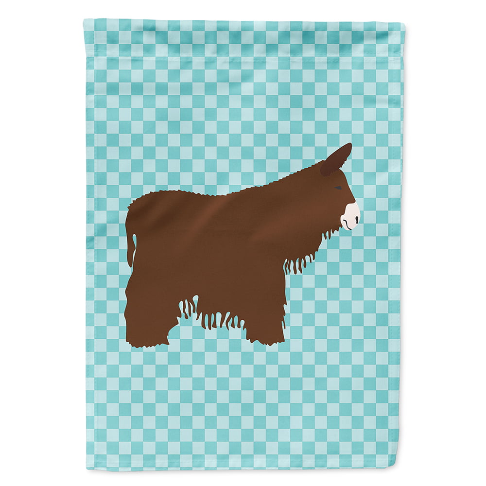 Poitou Poiteuin Donkey Blue Check Flag Canvas House