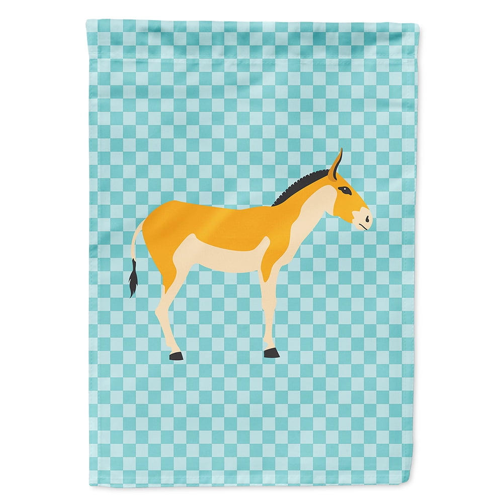Turkmenian Kulan Donkey Blue Check Flag Canvas House