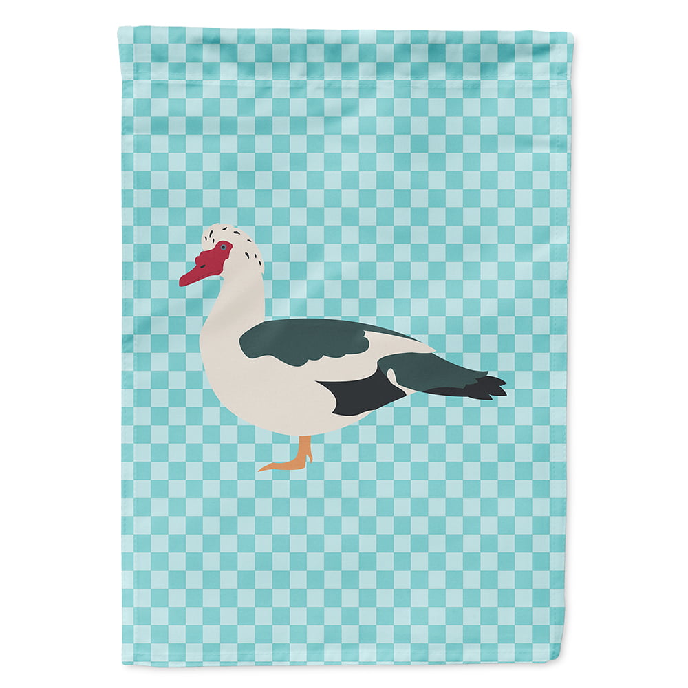 Muscovy Duck Blue Check Flag Canvas House