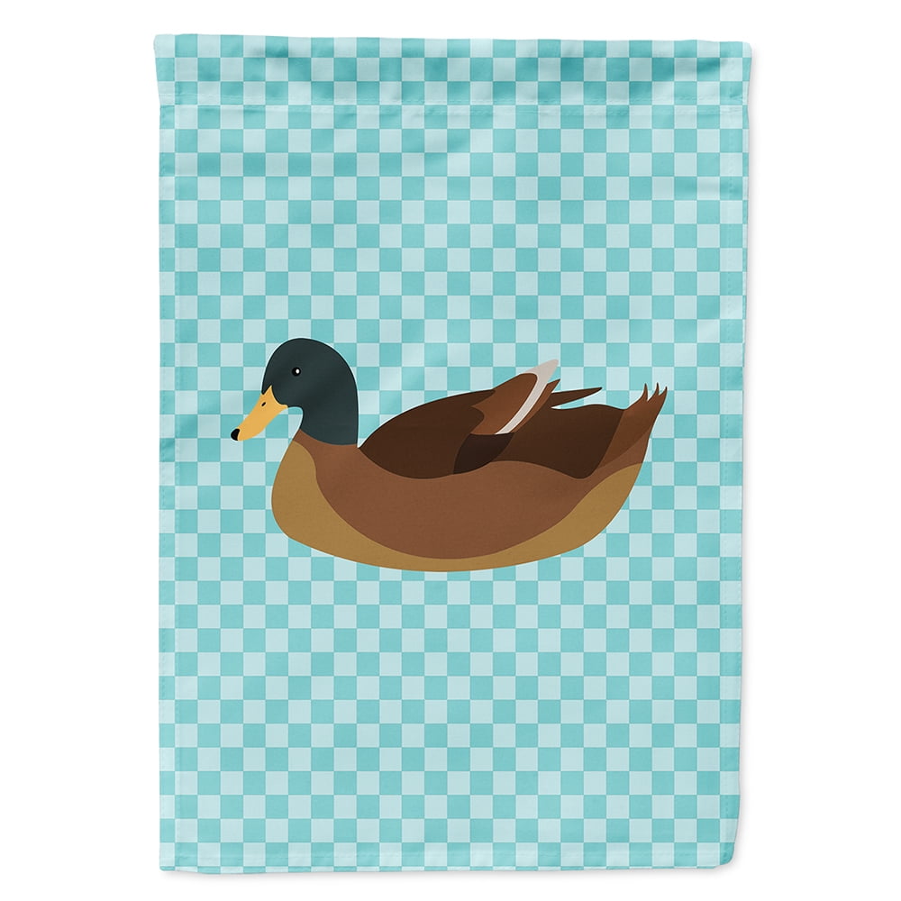 Khaki Campbell Duck Blue Check Flag Canvas House