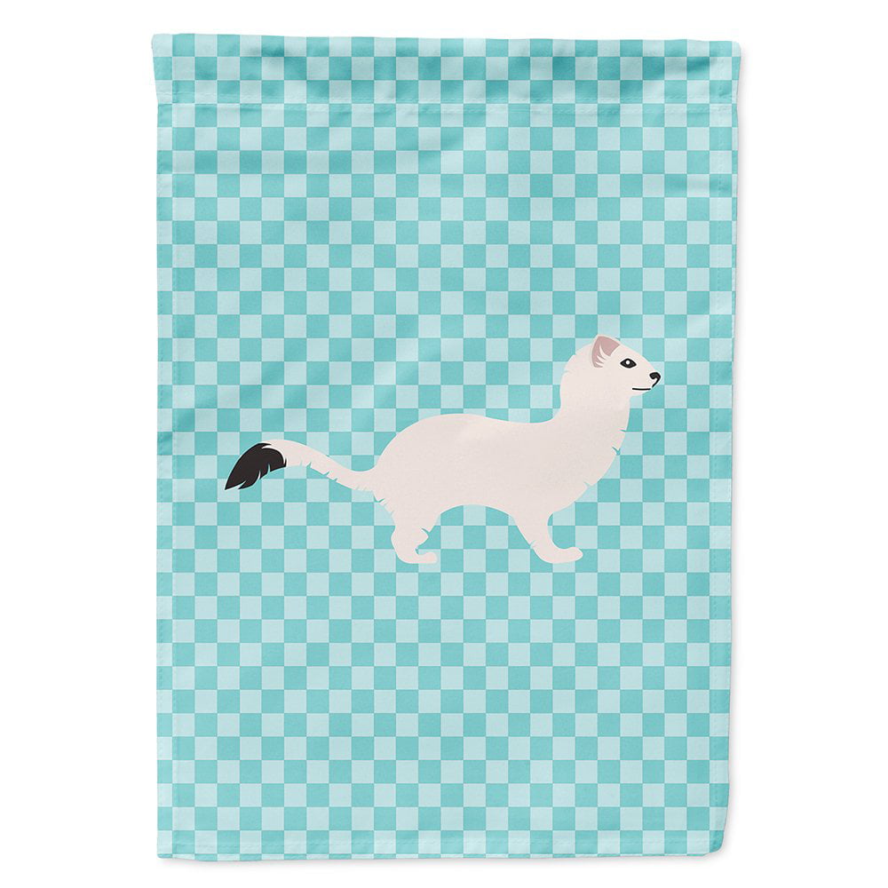 Stoat Short-tailed Weasel Blue Check Flag Canvas House