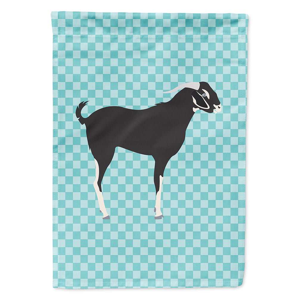 Black Bengal Goat Blue Check Flag Canvas House