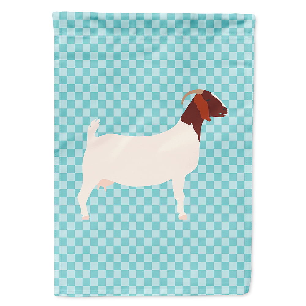 Boer Goat Blue Check Flag Canvas House