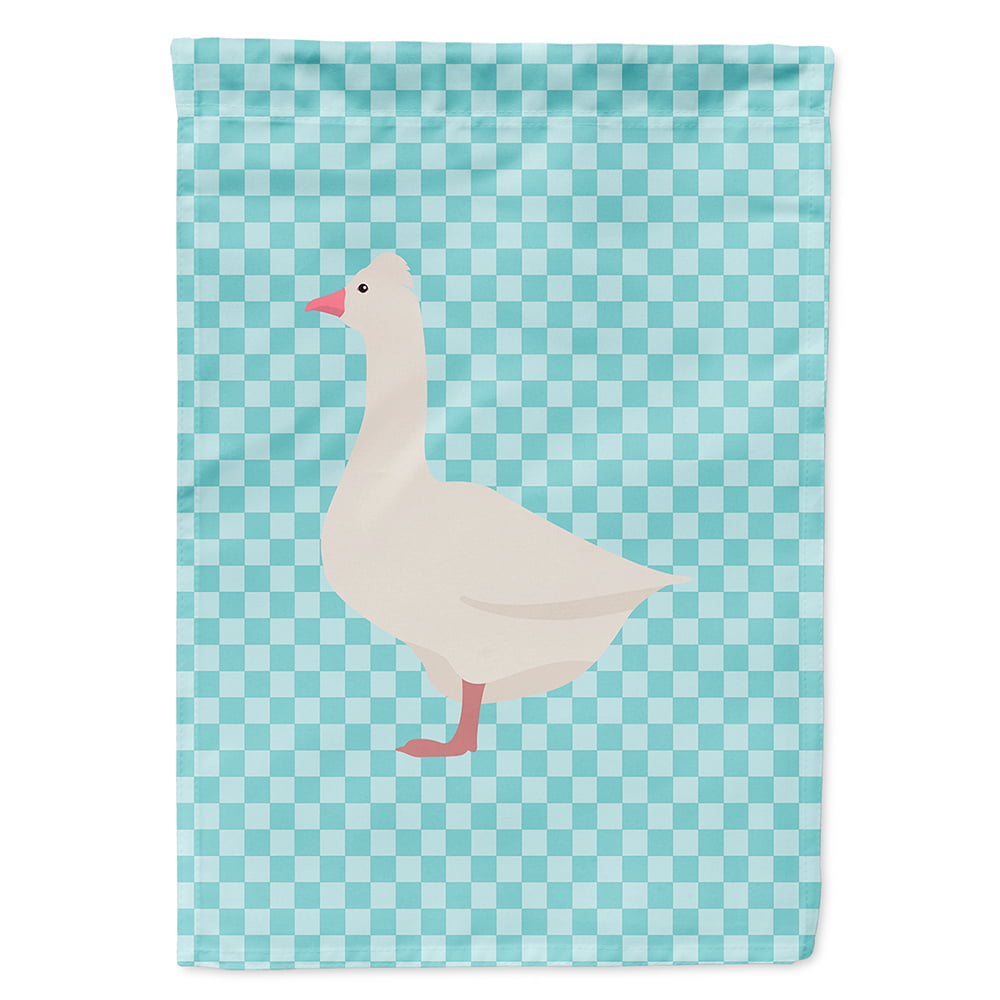 Roman Goose Blue Check Flag Canvas House