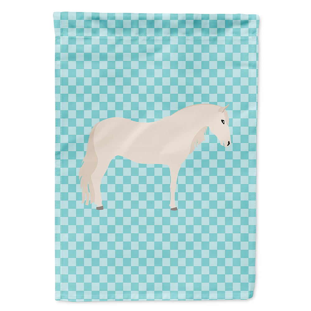 Paso Fino Horse Blue Check Flag Canvas House