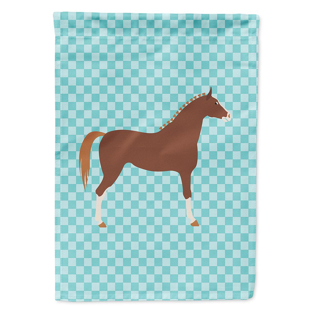 Hannoverian Horse Blue Check Flag Canvas House