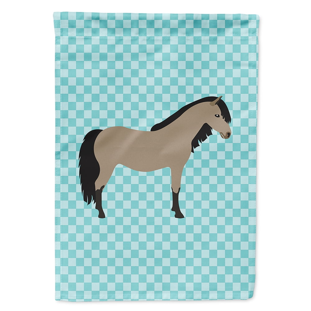 Welsh Pony Horse Blue Check Flag Canvas House