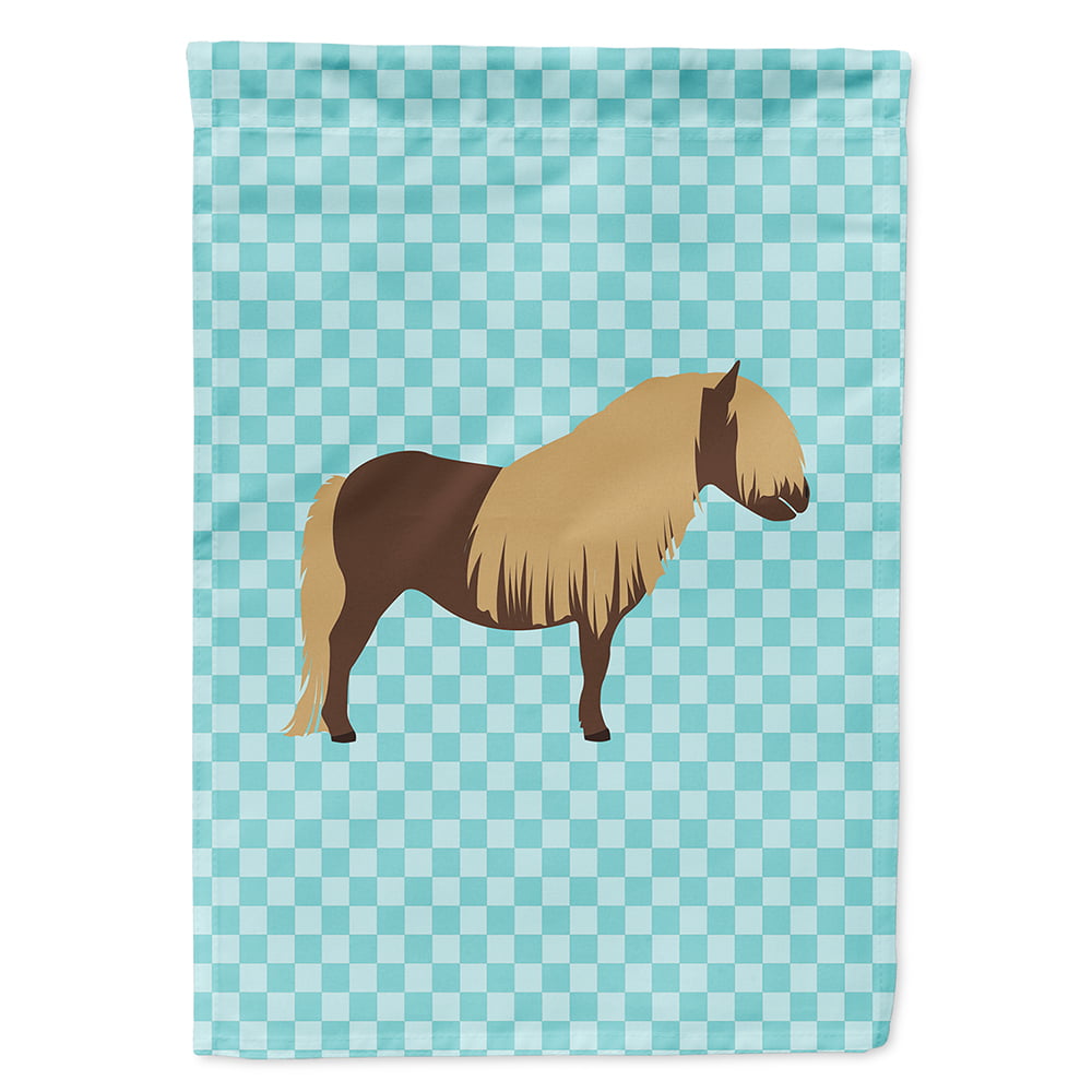Shetland Pony Horse Blue Check Flag Canvas House