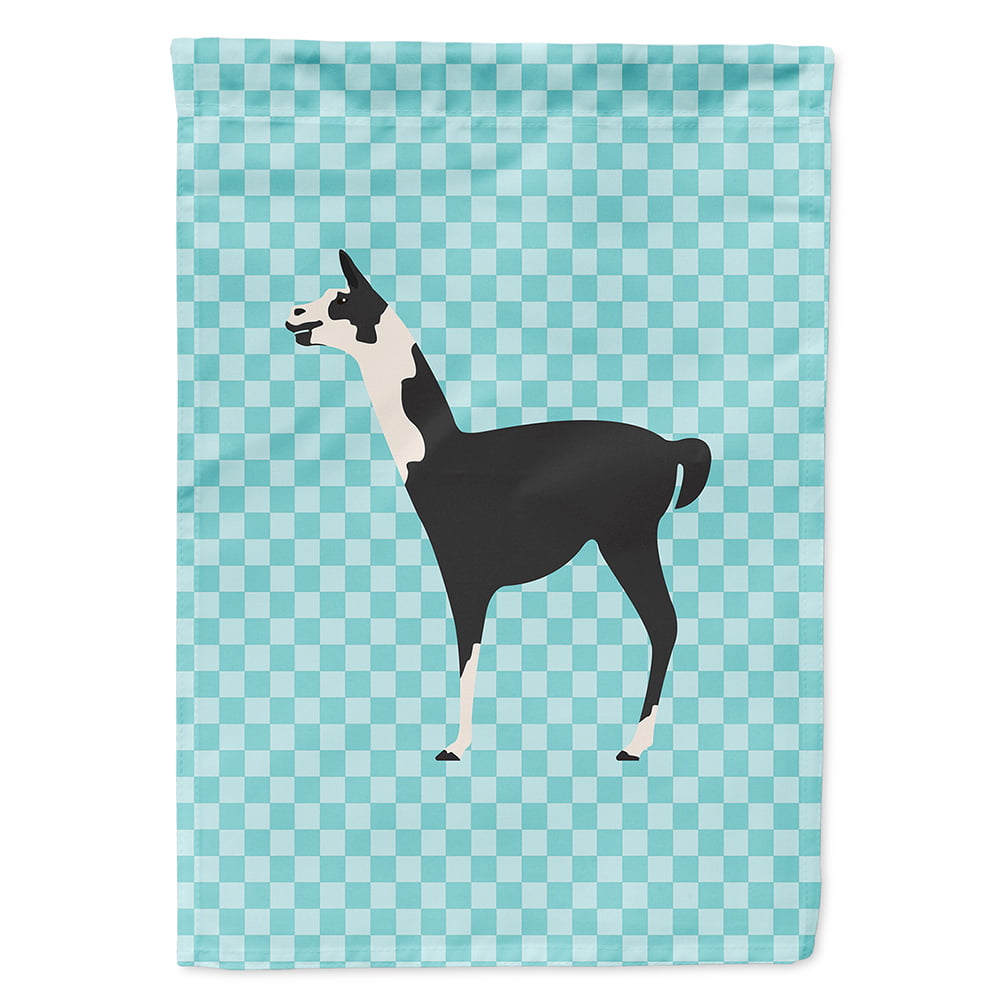 Llama Q Ara Blue Check Flag Canvas House