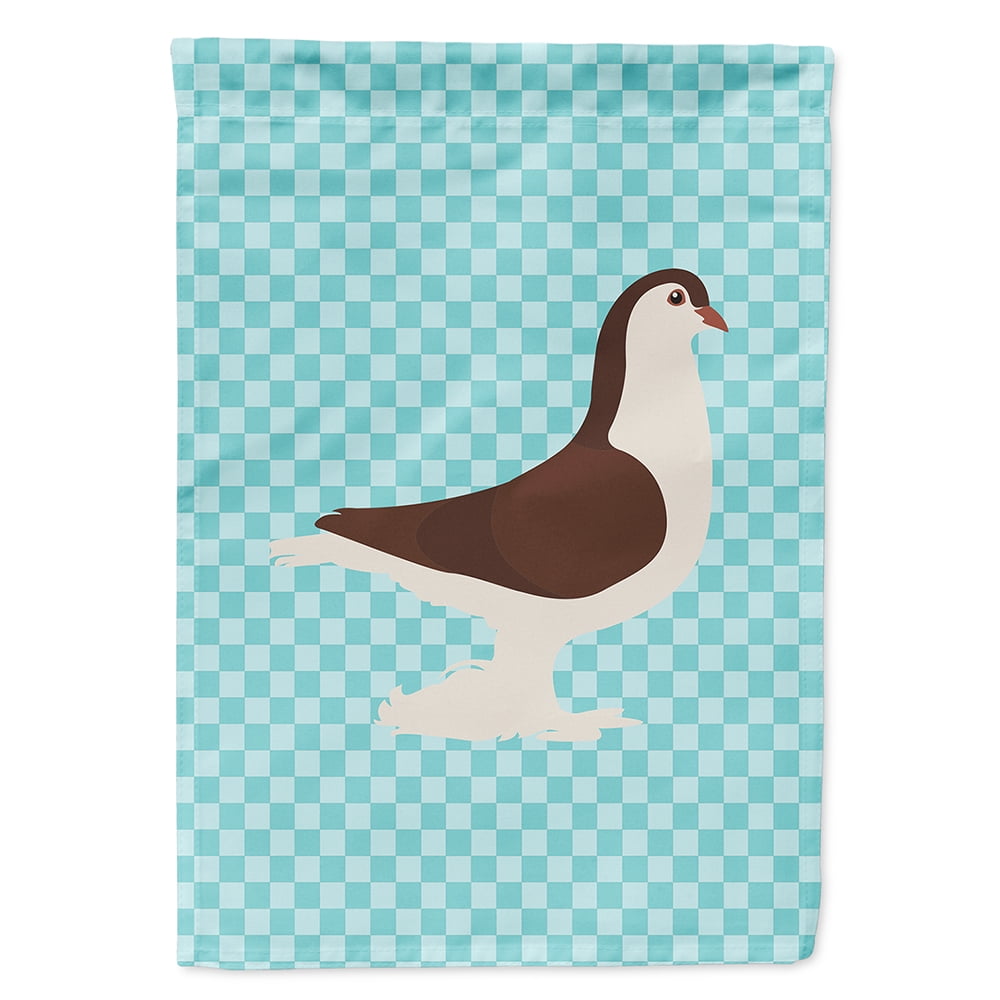 Carolines Treasures  Large Pigeon Blue Check Canvas House Flag - Blue Check