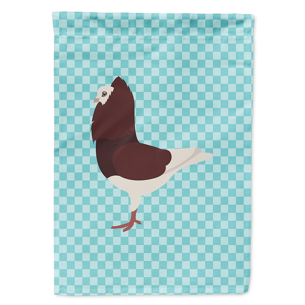 Capuchin Red Pigeon Blue Check Canvas House Flag