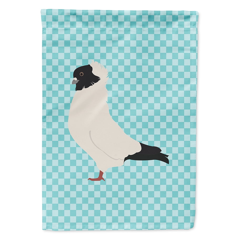 Nun Pigeon Blue Check Canvas House Flag - Blue Check