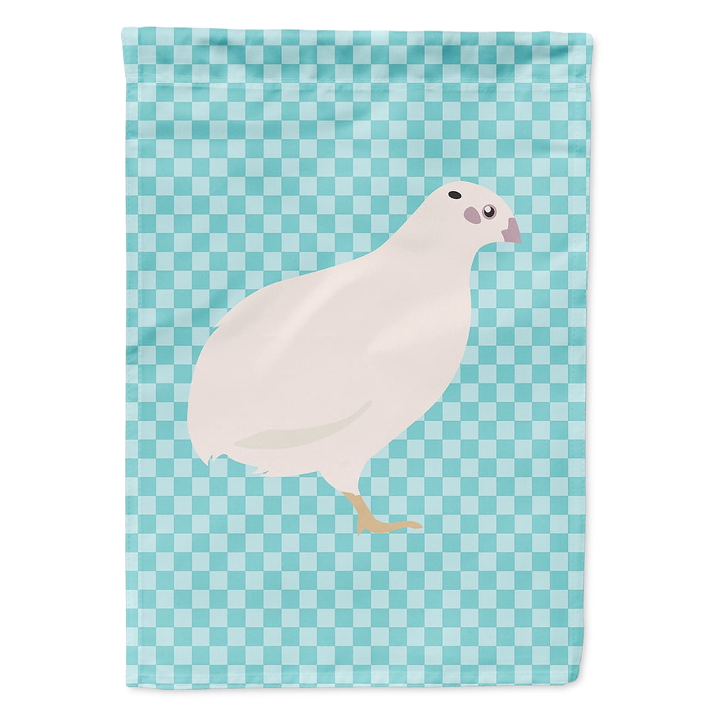 Texas Quail Blue Check Canvas House Flag