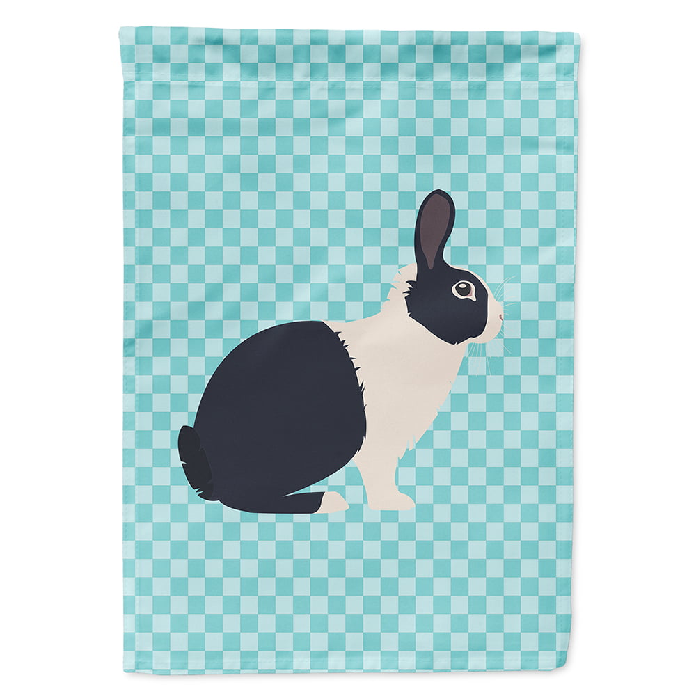 Dutch Rabbit Blue Check Canvas House Flag