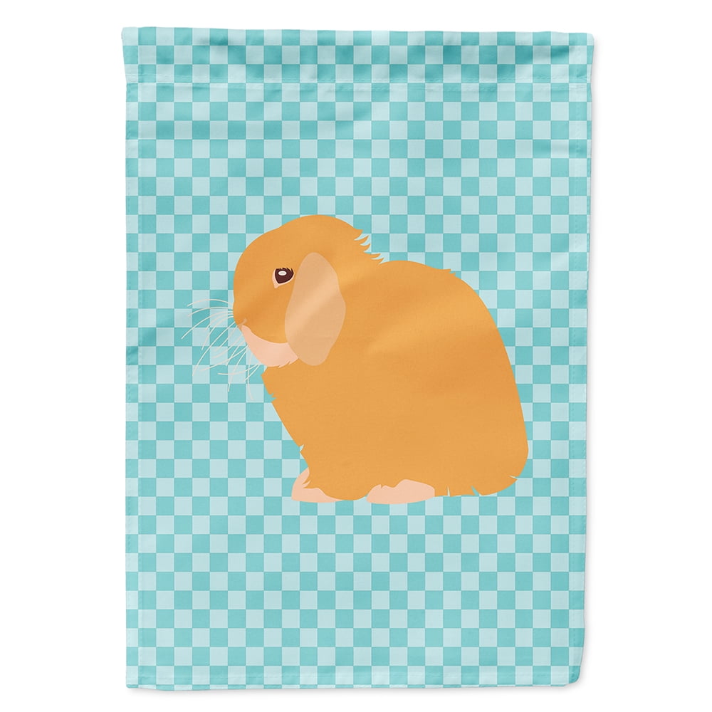 BB8142CHF Holland Lop Rabbit Blue Check Canvas House Flag