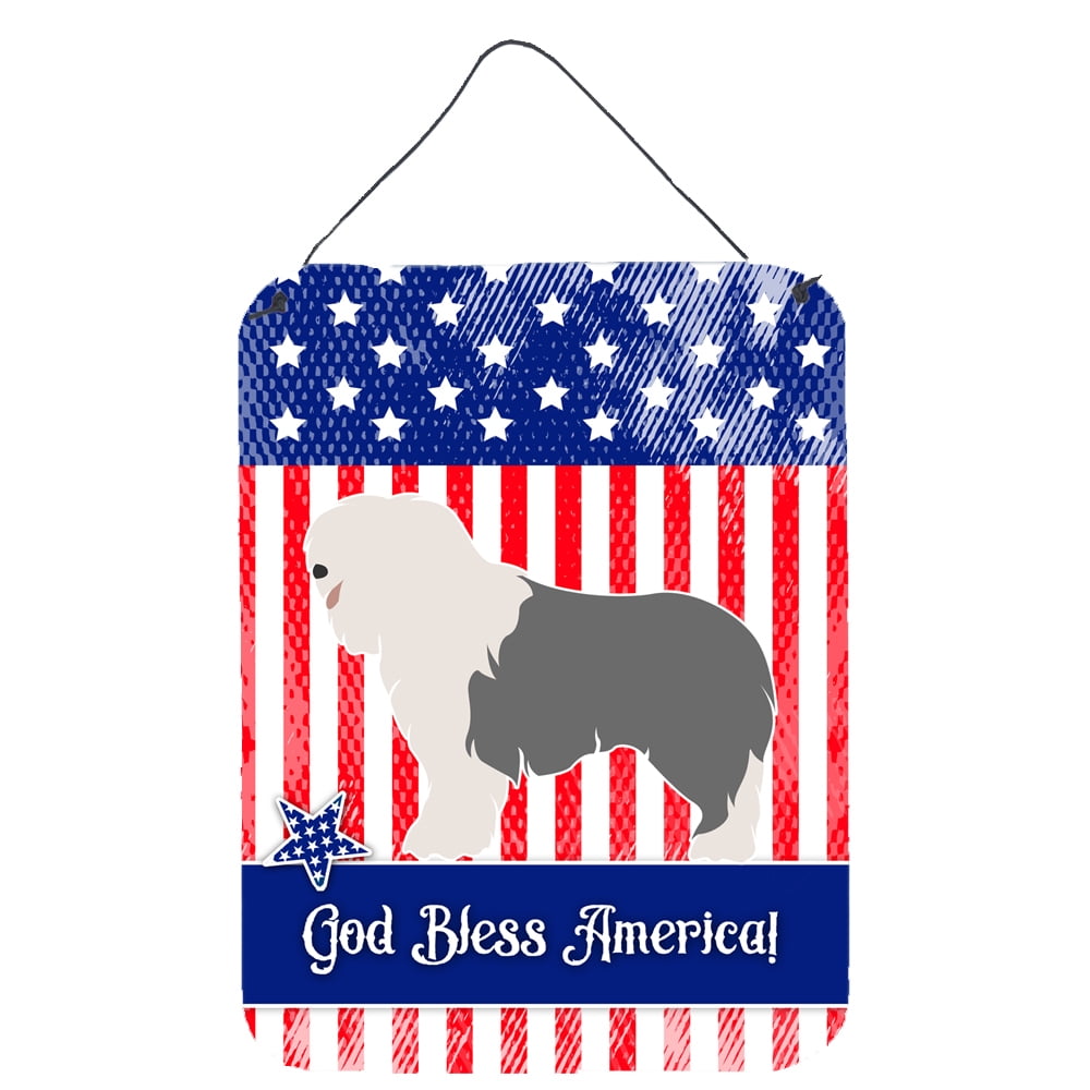 Picture of Carolines Treasures BB8385DS1216 Old English Sheepdog American Wall or Door Hanging Prints