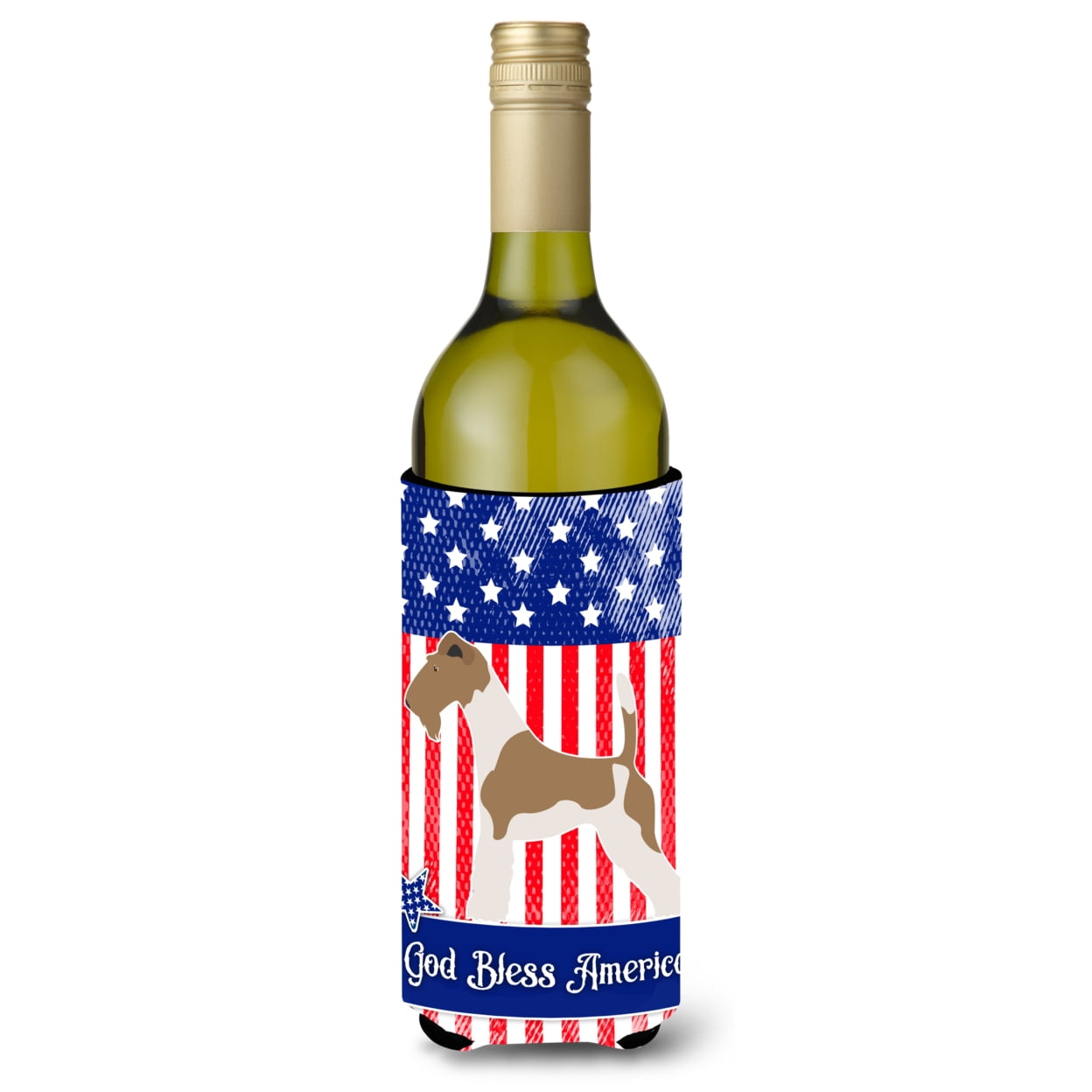 Picture of Carolines Treasures BB8365LITERK Wire Fox Terrier American Wine Bottle Beverge Insulator Hugger