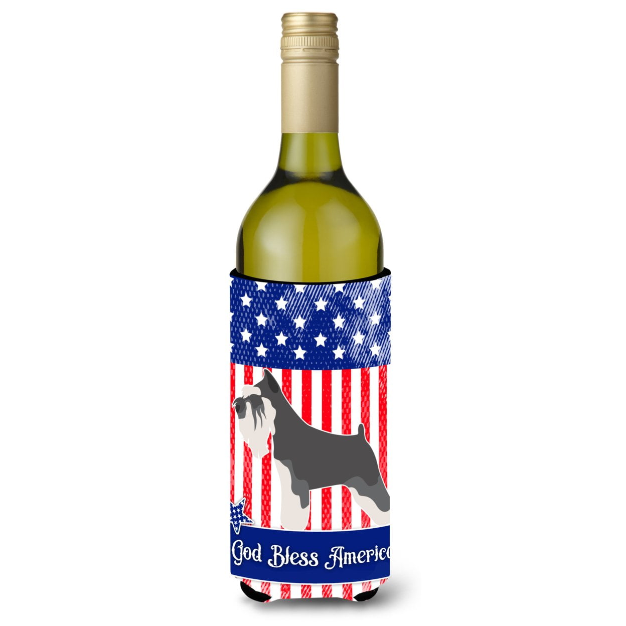 Picture of Carolines Treasures BB8379LITERK Miniature Schnauzer American Wine Bottle Beverge Insulator Hugger