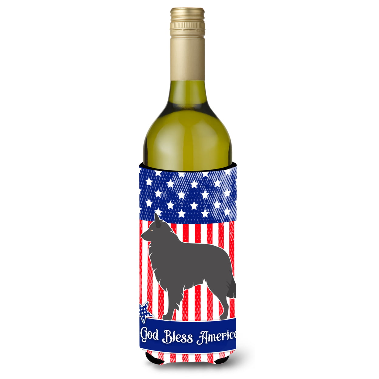 Picture of Carolines Treasures BB8382LITERK Groenendael Belgian Shepherd American Wine Bottle Beverge Insulator Hugger