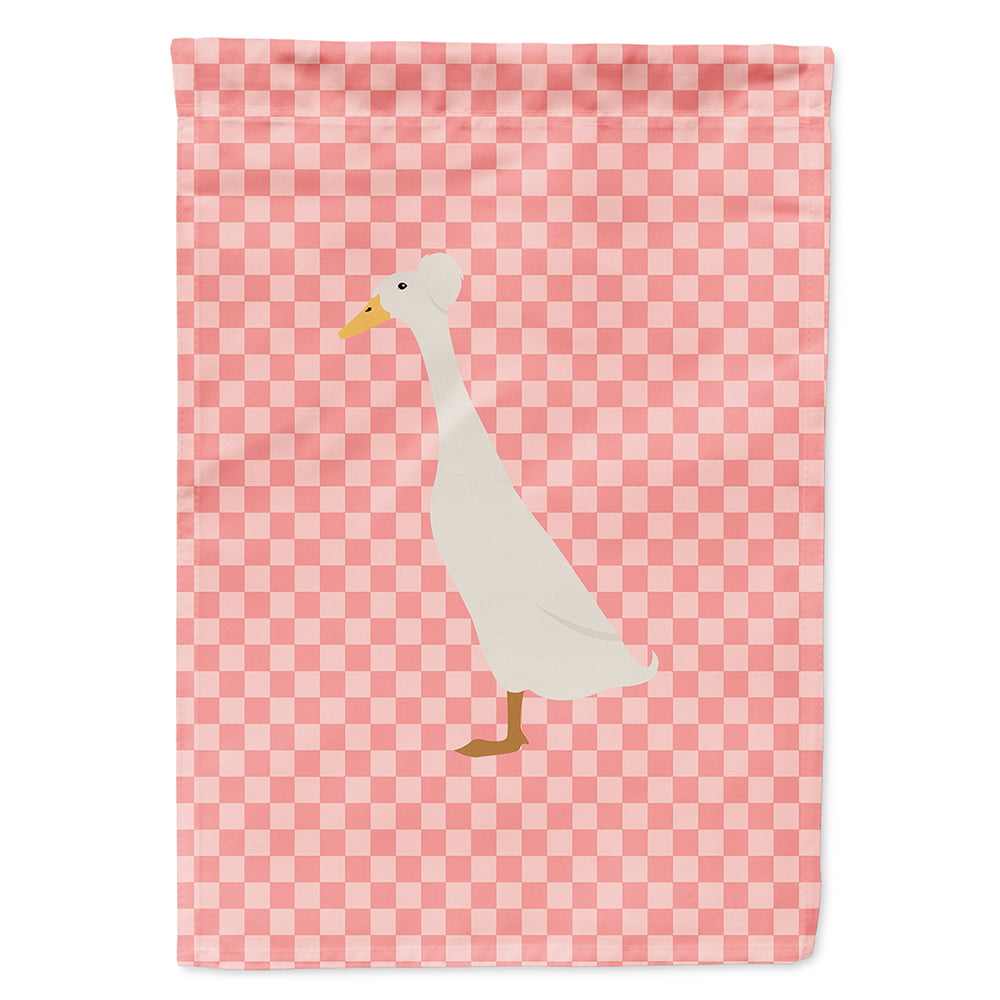 Bali Duck Pink Check Canvas House Flag - Pink