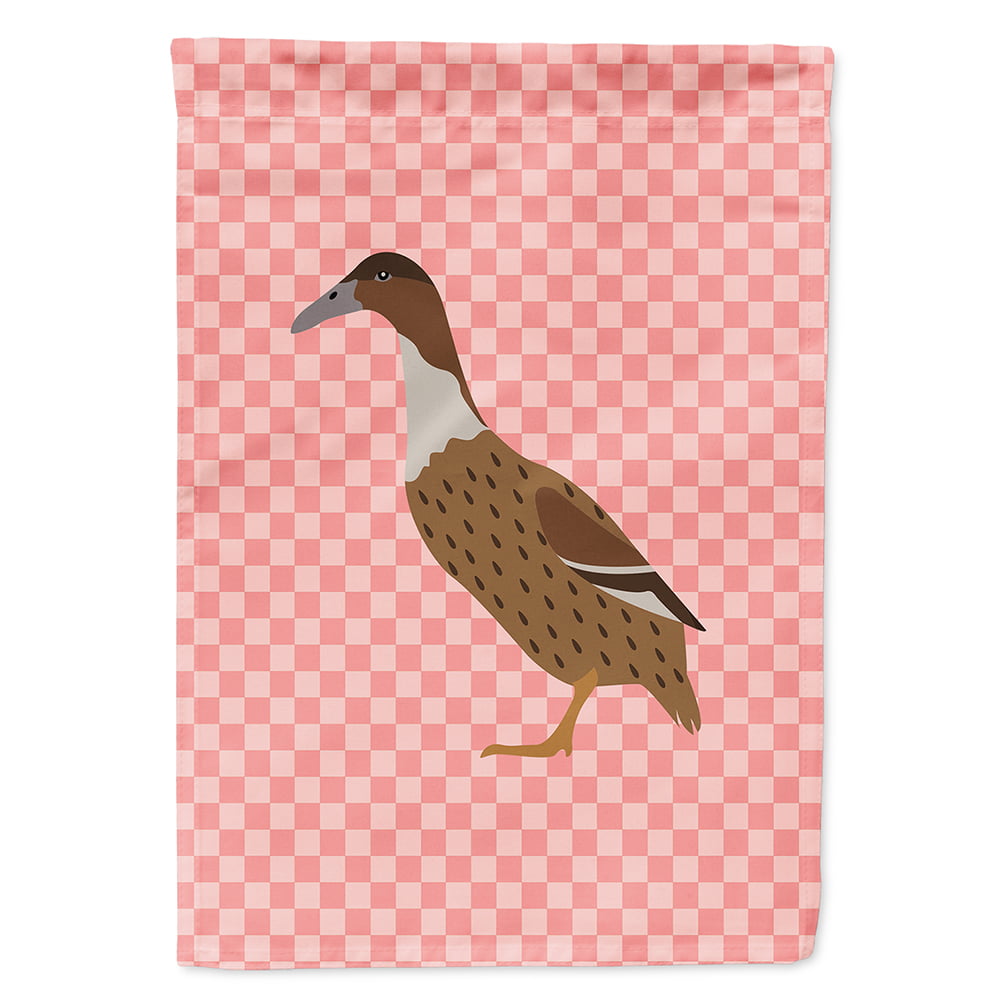 Dutch Hook Bill Duck Pink Check Canvas House Flag - Pink