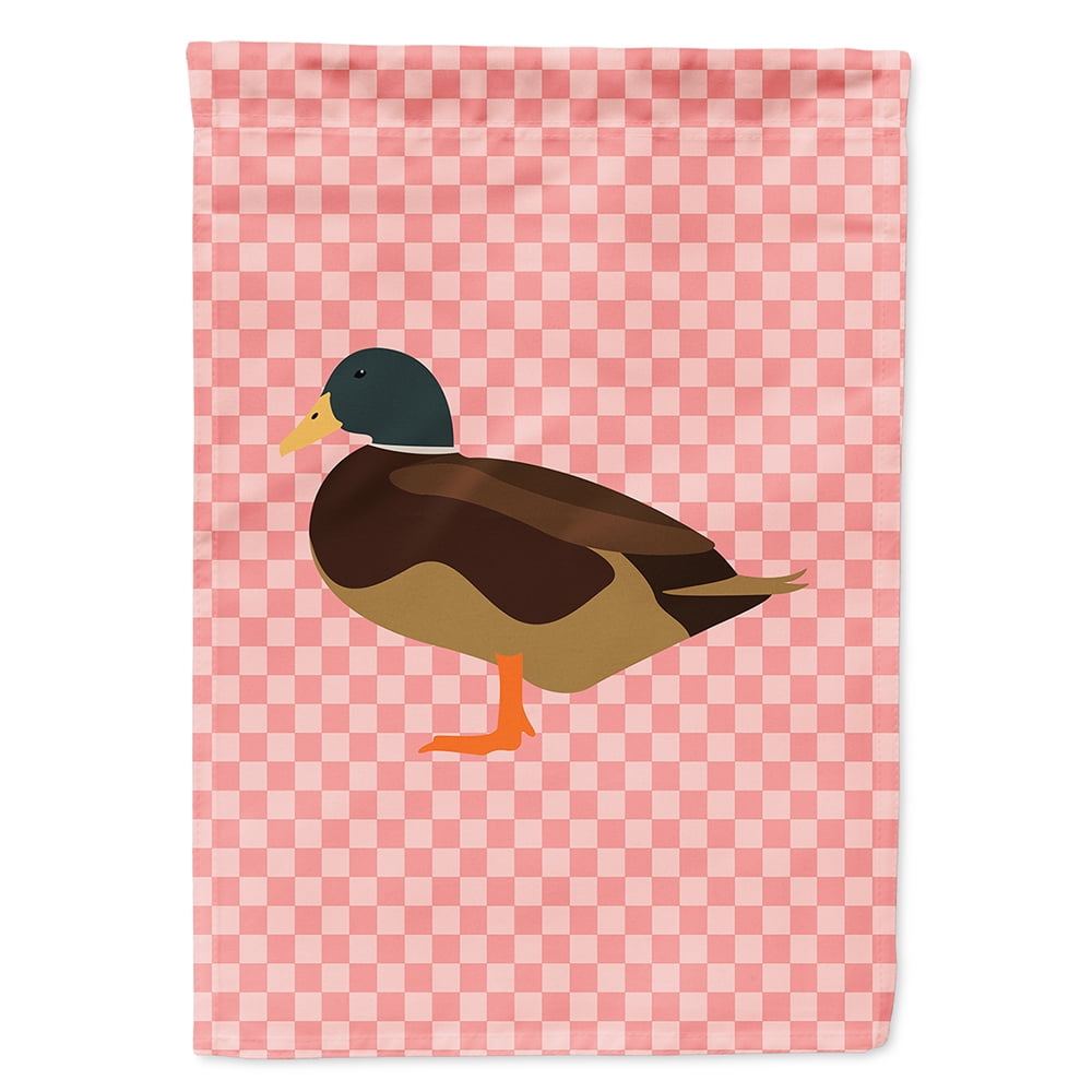 BB7867CHF Silver Bantam Duck Pink Check Canvas House Flag