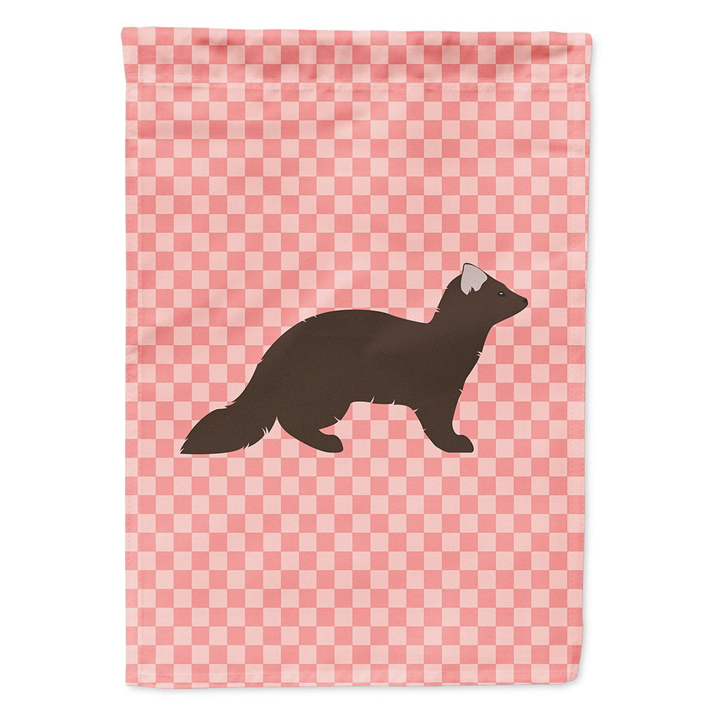 Sable Marten Pink Check Canvas House Flag - Pink
