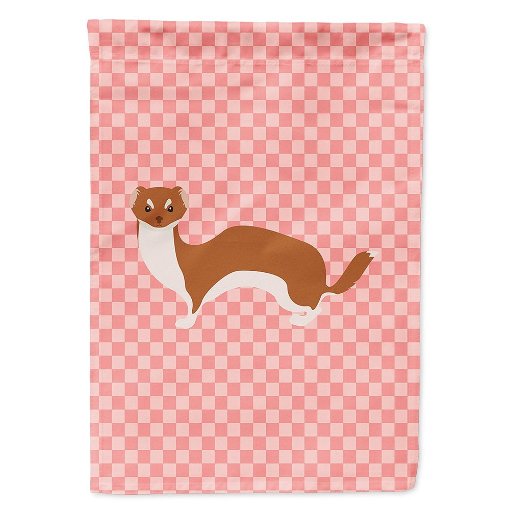 BB7870CHF Weasel Pink Check Canvas House Flag