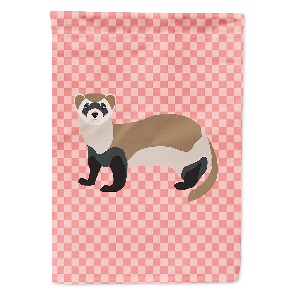 BB7878CHF Ferret Pink Check Canvas House Flag