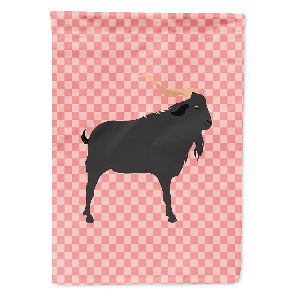 Verata Goat Pink Check Canvas House Flag