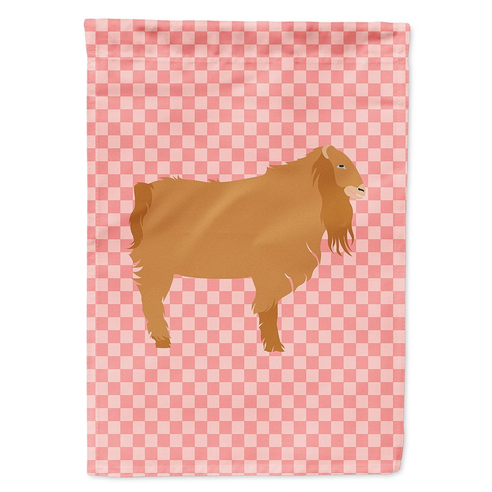 BB7885CHF American Lamancha Goat Pink Check Canvas House Flag