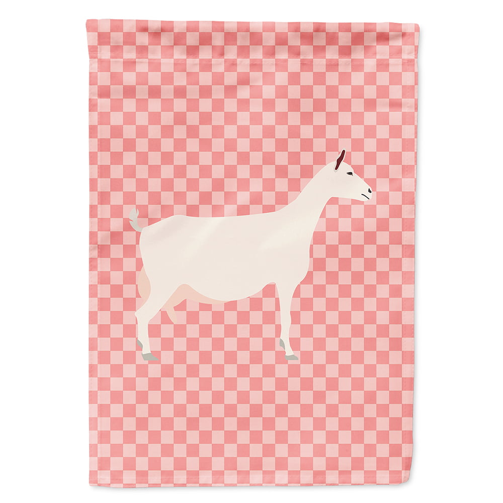 BB7889CHF Saanen Goat Pink Check Canvas House Flag