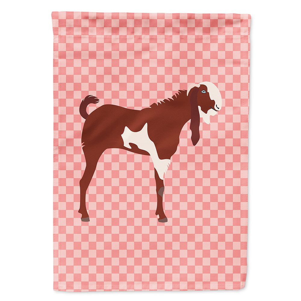 Jamnapari Goat Pink Check Canvas House Flag