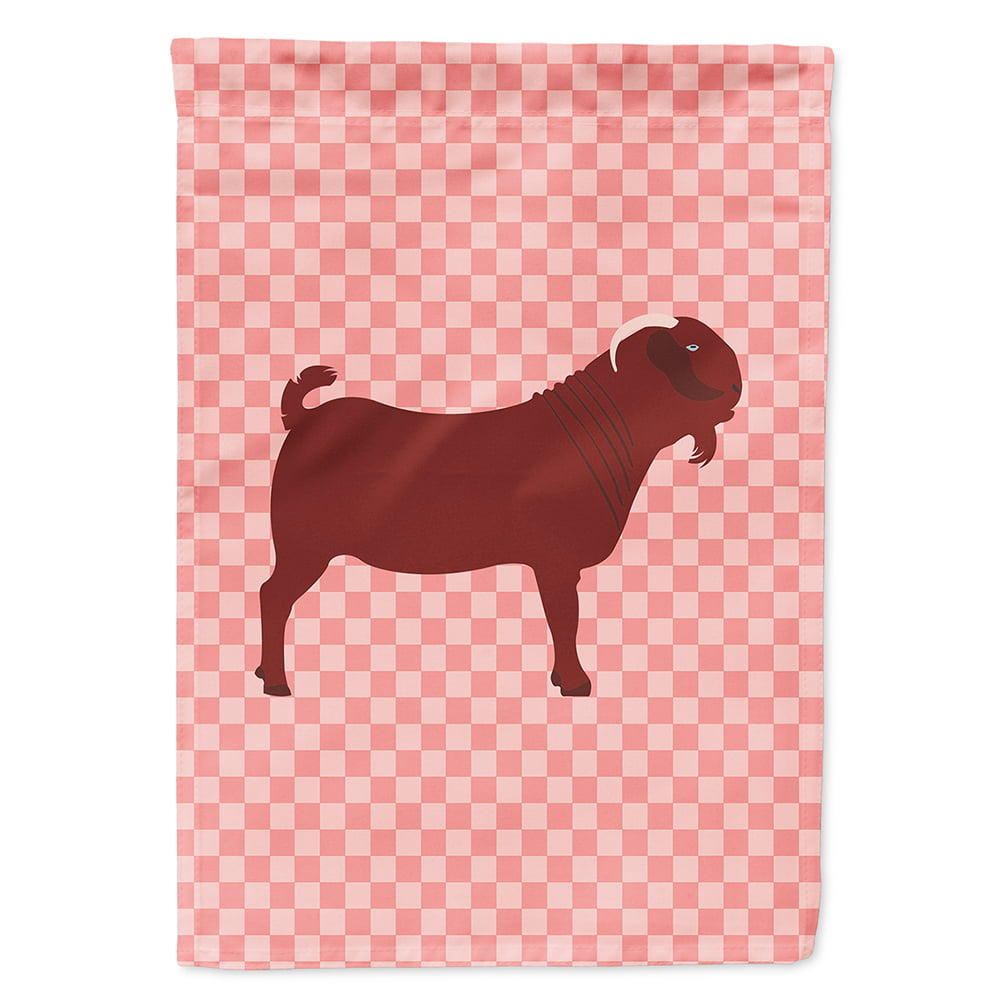 BB7891CHF Kalahari Red Goat Pink Check Canvas House Flag