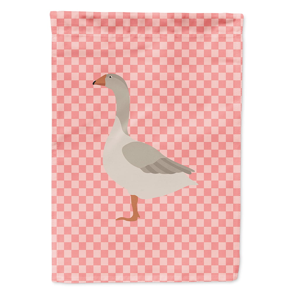 Steinbacher Goose Pink Check Canvas House Flag - Pink