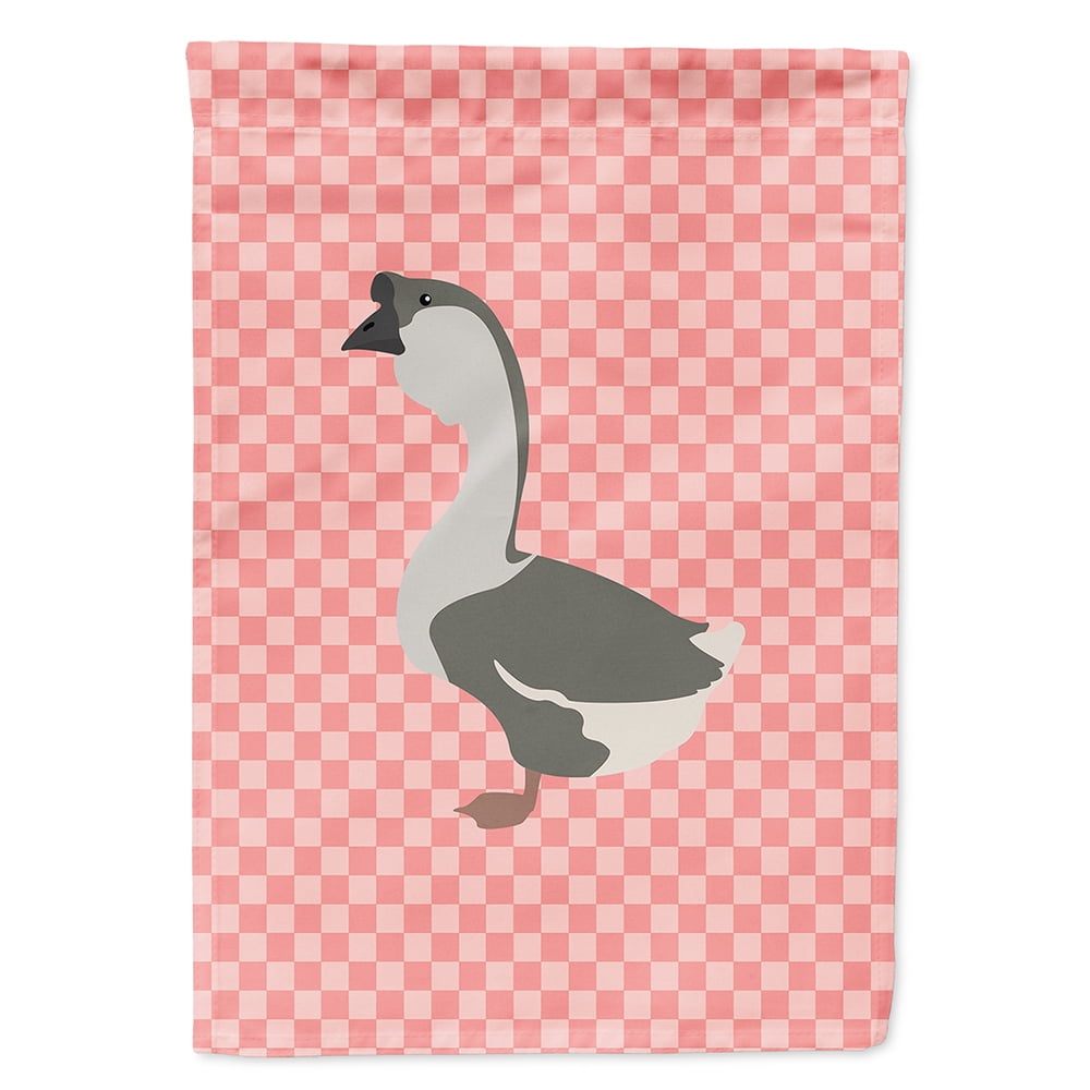 BB7899CHF African Goose Pink Check Canvas House Flag