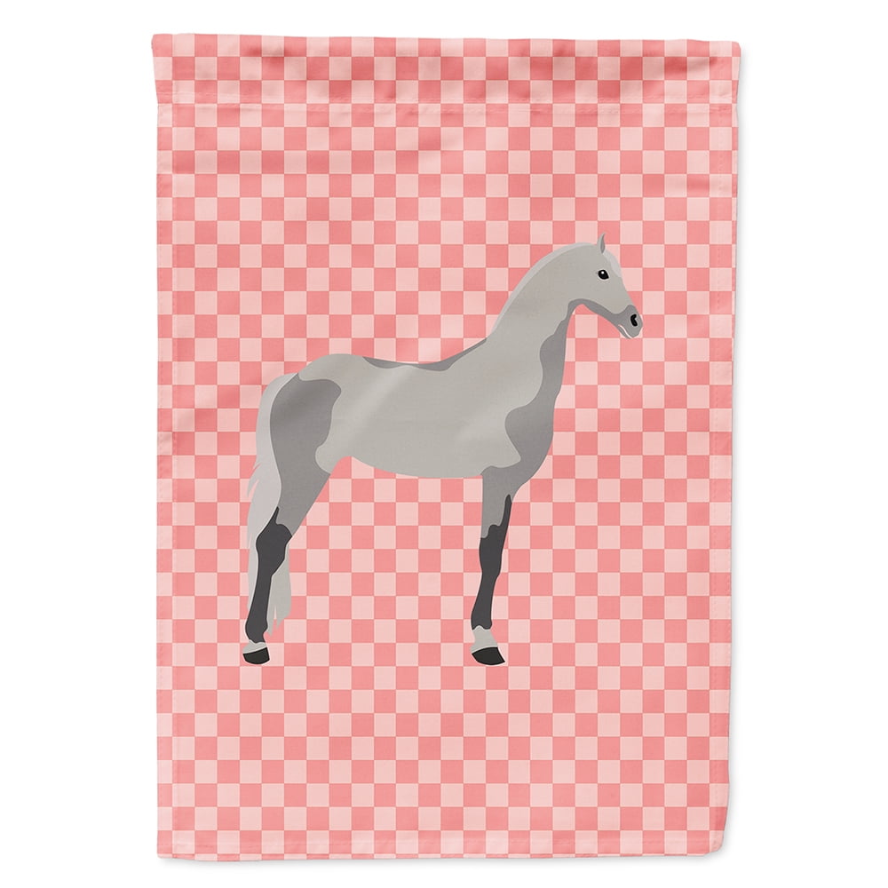BB7908CHF Orlov Trotter Horse Pink Check Canvas House Flag