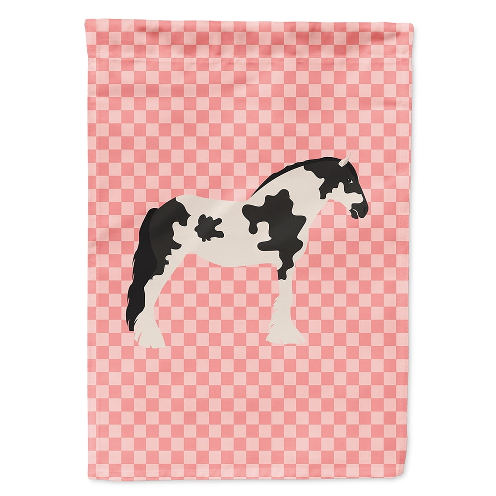 BB7912CHF Cyldesdale Horse Pink Check Canvas House Flag