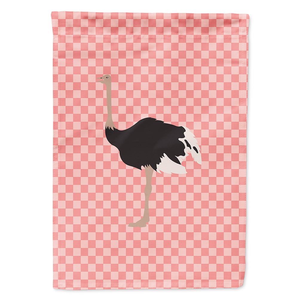 BB7924CHF Common Ostrich Pink Check Canvas House Flag