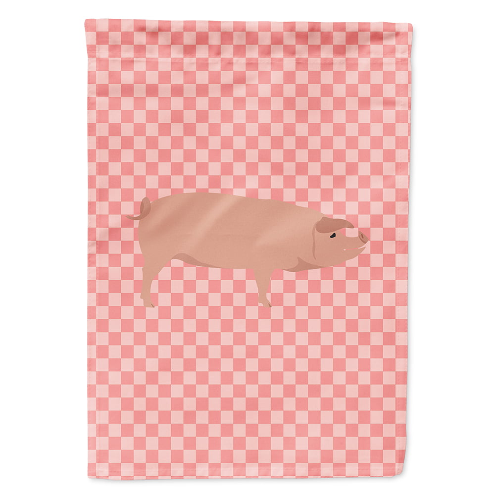 BB7932CHF American Landrace Pig Pink Check Canvas House Flag